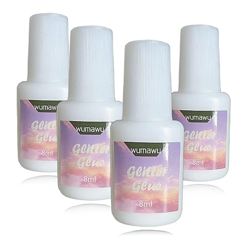 Water Soluble Glitter Glue Set - 8ml Brush Bottles for Body & Face Art, Halloween & Party Makeup (4 Pieces)