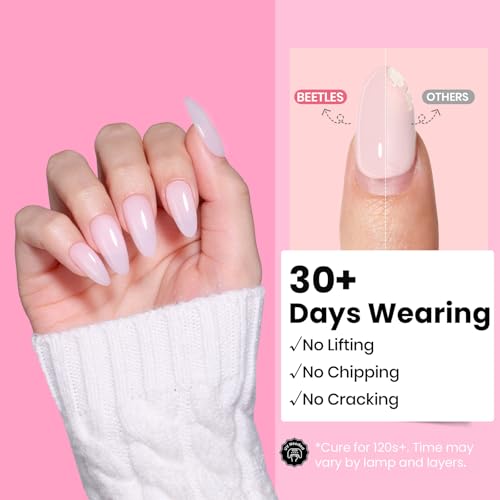 Beetles Hard Gel Kit-3 Colors 9 in 1 Nail Extension Sculpting Building Apex High Hardness for Salon Professionals Tech Use,Nude Pink Clear Builder Nail Gel with Base&Top Coat,UV&LED Lamp Cured Needed