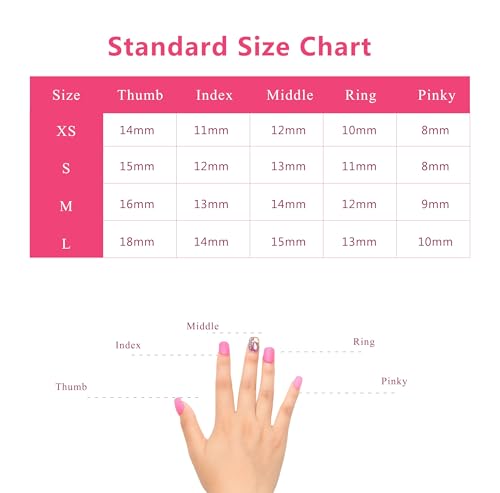 Reusable Square Long Press On Nails with Crystals - Full Cover Fake Nails 2.2 in