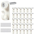 White 60 Pack String Light Hooks for Outdoor Christmas & Fairy Lights - Weatherproof & Screw-in Design