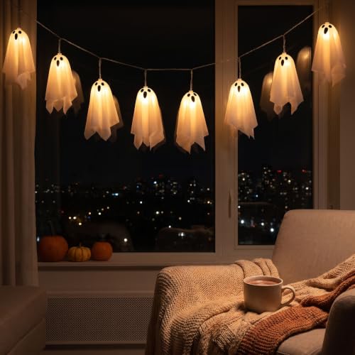 Halloween Ghost Hanging Decorations Set - Glowing Outdoor & Indoor Ornaments