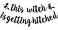 Halloween Bachelorette Banner - Witch is Getting Hitched Glitter Party Decor