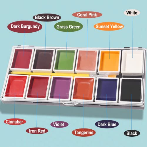 Alcohol Activated Makeup Palette 12 Colors - Bright Colors Halloween FX