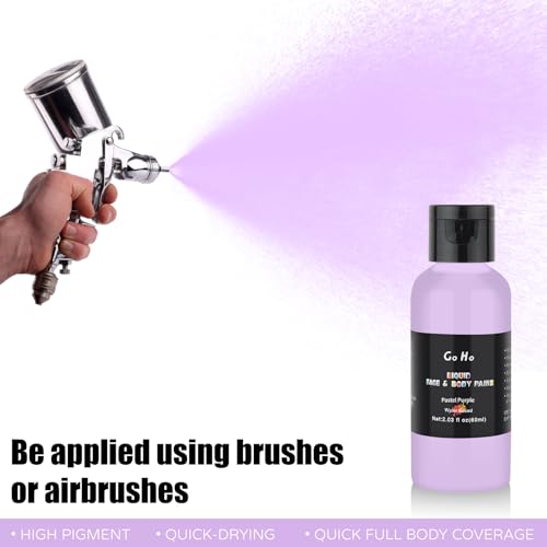 Go Ho Pastel Purple Water-Based Face & Body Paint 2.1oz for FX, Cosplay & Halloween - Variation: Pastel Purple