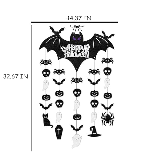 Halloween Hanging Decorations Kit - Bat, Ghost, Spider, Pumpkin Wall & Door Decor