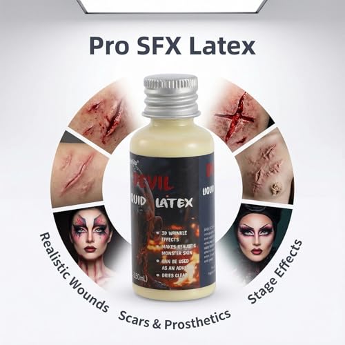 Liquid Latex SFX Makeup 500ml - Professional Stage Prosthetic Latex - GloomGlo