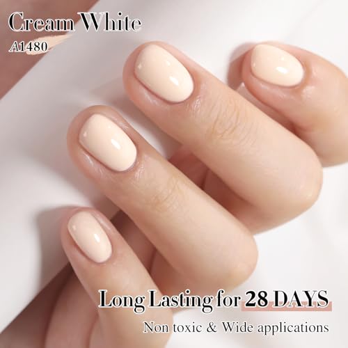 Double Rhythm 15ML Gel Polish - Cream White, Same Color, Soak Off Nail Art