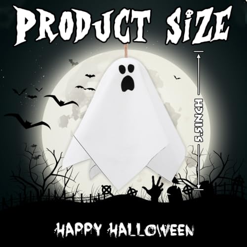 Halloween Ghost Hanging Ornaments Set - 16pcs, 5.5 Inch Cute Spooky Decorations