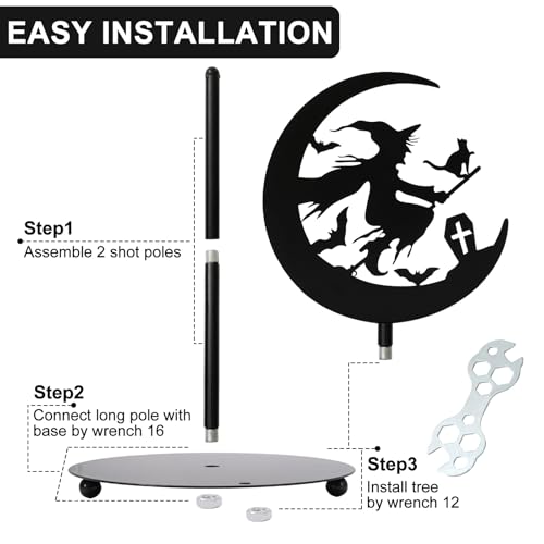 Halloween Paper Towel Holder Black Witch Moon Bat Kitchen Decor Stand - JarThenaAMCS Variation