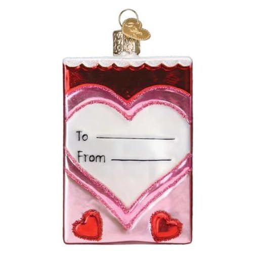 Conversation Hearts Candy Box Christmas Ornament - Handcrafted Glass Holiday Decor