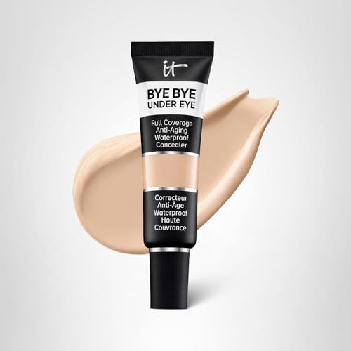 IT Cosmetics Bye Bye Under Eye Concealer (Medium) - Water-Resistant, Full Coverage Brightening Concealer For Dark Circles, Fine Lines, Redness & Discoloration, Anti-Aging, 24H Wear - 0.4 fl oz