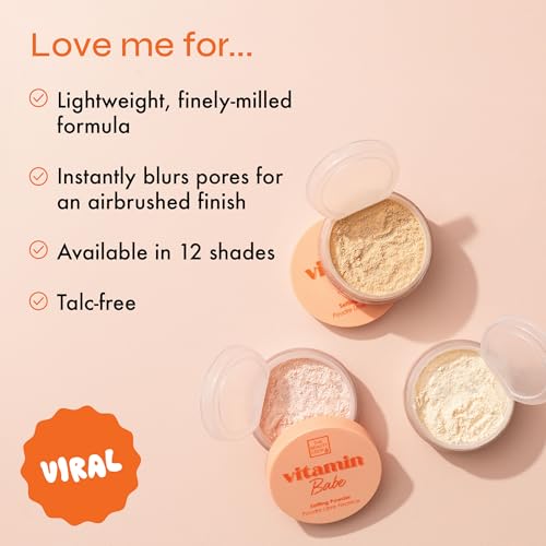 Translucent Vitamin Babe Setting Powder - Talc-Free Loose Face Powder - Flawless Finish