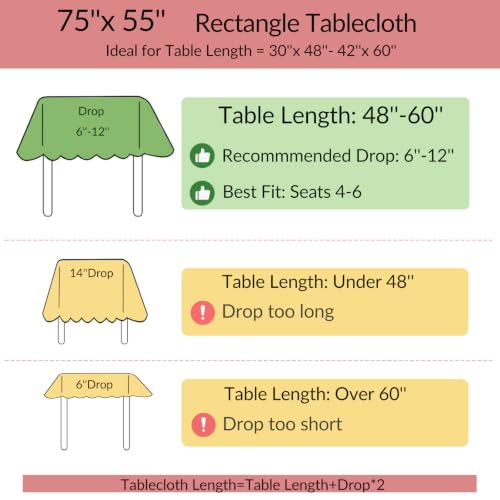 Orange White Gingham Tablecloth - Rectangular Cotton Linen Style 55 x 75