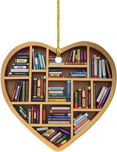 Christmas Reading Book Ornament - Acrylic Tree Decoration for Book Lovers