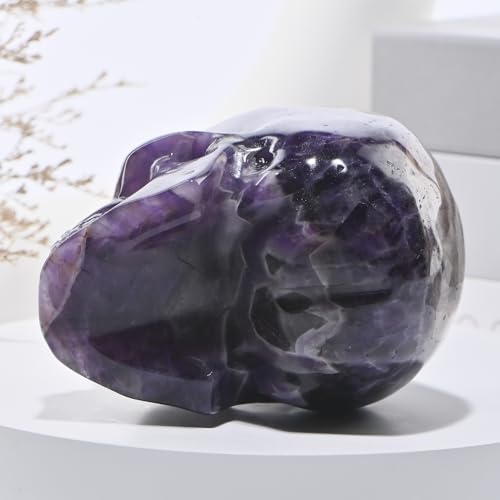 Dreamy Amethyst Crystal Skull Statue - Hand Carved Healing Stone, 5 Inch Variation of THIS listing