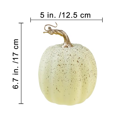 Artificial Cream Fall Pumpkin Set of 4 - Rustic Harvest Decor for Autumn Halloween Thanksgiving