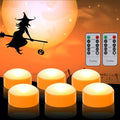 7LinRay 6 Pack Pumpkin Lights with Remote - Orange LED Jack-O-Lanterns for Halloween