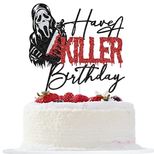 Halloween Zombie Vampire Cake Topper - Glitter Birthday Party Decorations