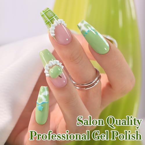 Gel Nail Polish 15ML - Sheer Stone Green, Same Color, Soak Off, Salon & DIY