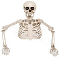 Halloween Half Skeleton Decoration with Red Glowing Eyes & Green Light-Up Body - Posable Arms Outdoor Yard Decor