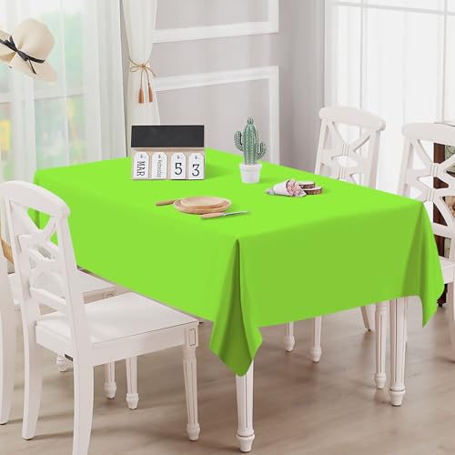 Disposable Lime Green Rectangle Tablecloth Set - 2 Pack, 54x108 Inches