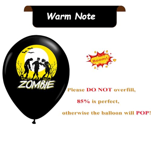30 Pack Halloween Zombie Balloons - Bloody Zombie Print Latex Decor