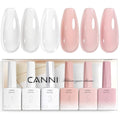 CANNI Milky Pink Gel Nail Polish Set - 6Pcs 9ml Rubber Base Kit R1-Rubber Base