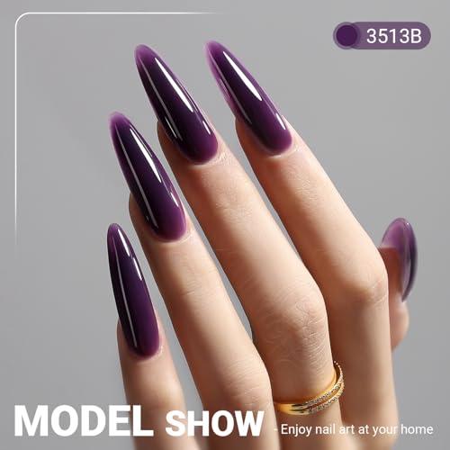 Gel Nail Polish 15ML - Deep Purple Fall Winter Sheer Soak Off Nail Art