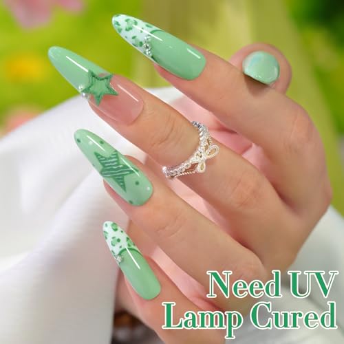 Gel Nail Polish Light Sage Green - Quiet Green 15ML Soak Off Manicure