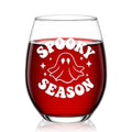 Halloween Ghost Stemless Wine Glass 15oz - Spooky Season Gift — Transparent33