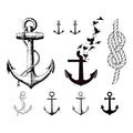 Nautical Sailor Temporary Tattoos Set Anchors & Rope - Waterproof & Long-Lasting