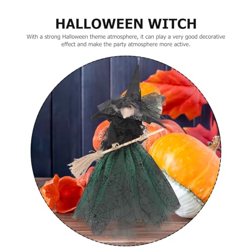 Halloween Witch Tree Topper Decor - Gnome Doll with Web & Hat