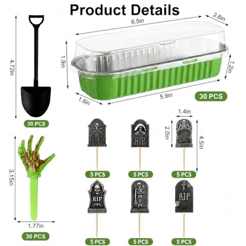 Halloween Mini Cake Pans with Lids 30-Set Spooky Dessert Decoration Kit - Variation 1