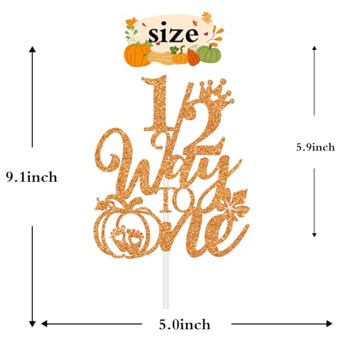 Half Pumpkin Cake Topper for First Birthday Baby Shower Fall Halloween Celebration