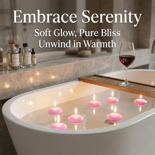 Pink Floating Candles Set - Unscented Dripless Water-Activated Decor for Weddings & Parties