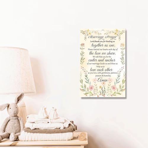 Marriage Prayer Quotes Canvas Wall Art Decor - 12x8 Inch Framed Christian Blessing Print for Living Room & Bedroom Variation of THIS listing