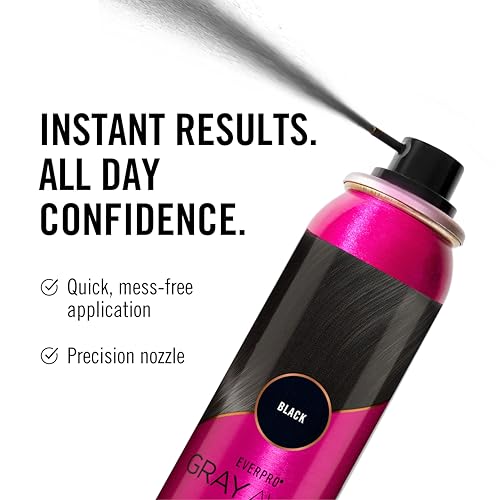 Gray Root Concealer Spray - Black, 2.5 oz - Instant Hair Coverage & Touch-Up