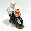 Halloween Ghost Riding Bicycle Figurine with Pumpkin - Table Decor, Party Centerpiece, Seasonal Home Accent - Variation of Bicycle