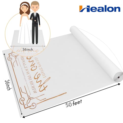 Gold Wedding Aisle Runner 3x50 Feet - Indoor Outdoor Rope Carpet for Ceremony & Parties