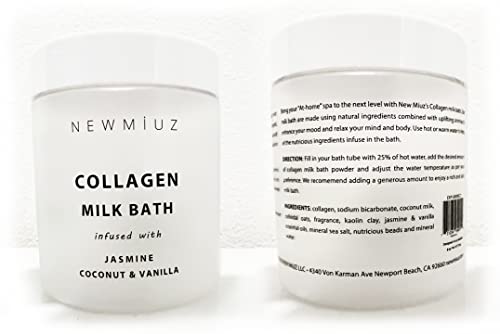 Creamy Coconut Collagen Milk Bath Soak Powder Moisturize & Soften Skin – Vanilla Jasmine Luxury Spa Bubble Bath Salt Mother's Birthday Christmas Relaxation Gifts for Women Perfect Stocking Stuffers