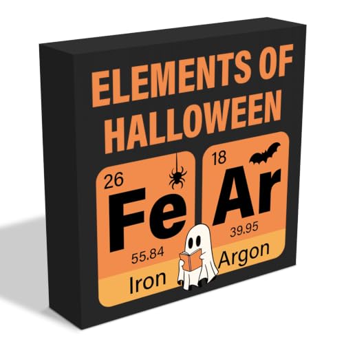 Halloween Science Wooden Sign Elements for Classroom & Office Decor
