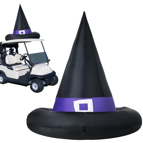 Inflatable Halloween Witch Hat for Golf Cart - 3.6 x 4 ft Outdoor Decor
