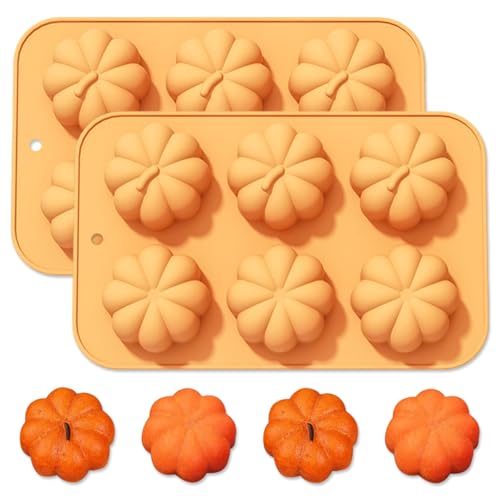 Pumpkin Silicone Molds for Chocolate and Baking - Fall & Halloween Themed, 2 Pack - Style 16