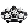 Halloween Tic Tac Toe Game Set - Black & White Ghost Pumpkin Pieces