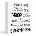 Funny Wooden Desk Sign - Squirrel Lover Office Decor Gift