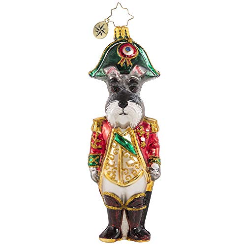 Lieutenant Schnauzer Glass Christmas Ornament - Handcrafted Holiday Decor