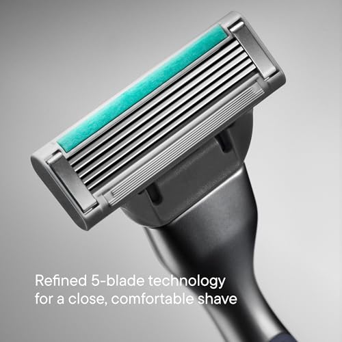 Harry's Plus Razor Shaving Kit - Moss Handle, 3 Blade Cartridges for Men