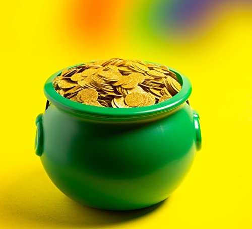 Green Cauldron Pot for St. Patrick's Day & Party Decorations - 8 Inch Plastic