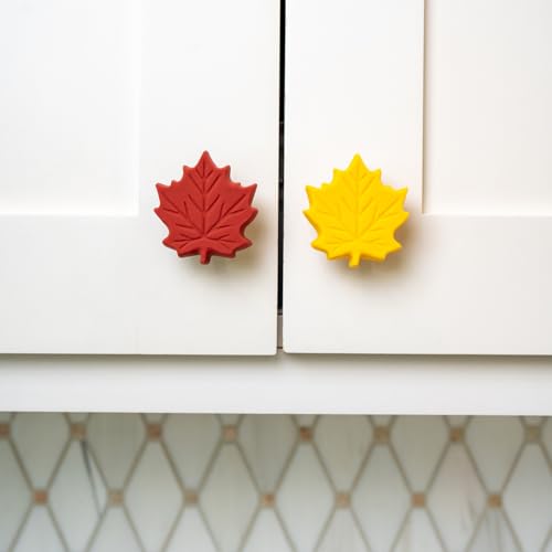 Fall Leaf Cabinet Knob Covers - 12 Pack Decorative Autumn Drawer Handles