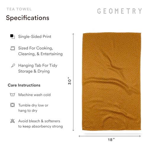 Geometry Pumpkin Patch Kitchen Towels 2-Pack - Quick Dry Microfiber Dish Cloths 18x30 Inches